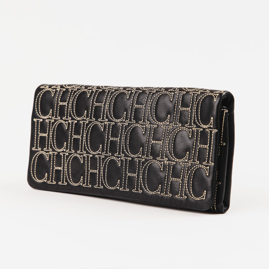 CH leather clutch