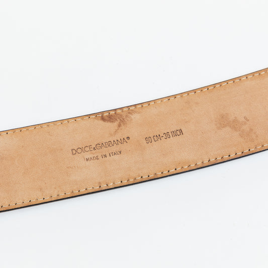 Black Shiny Belt with Silver DG Buckle