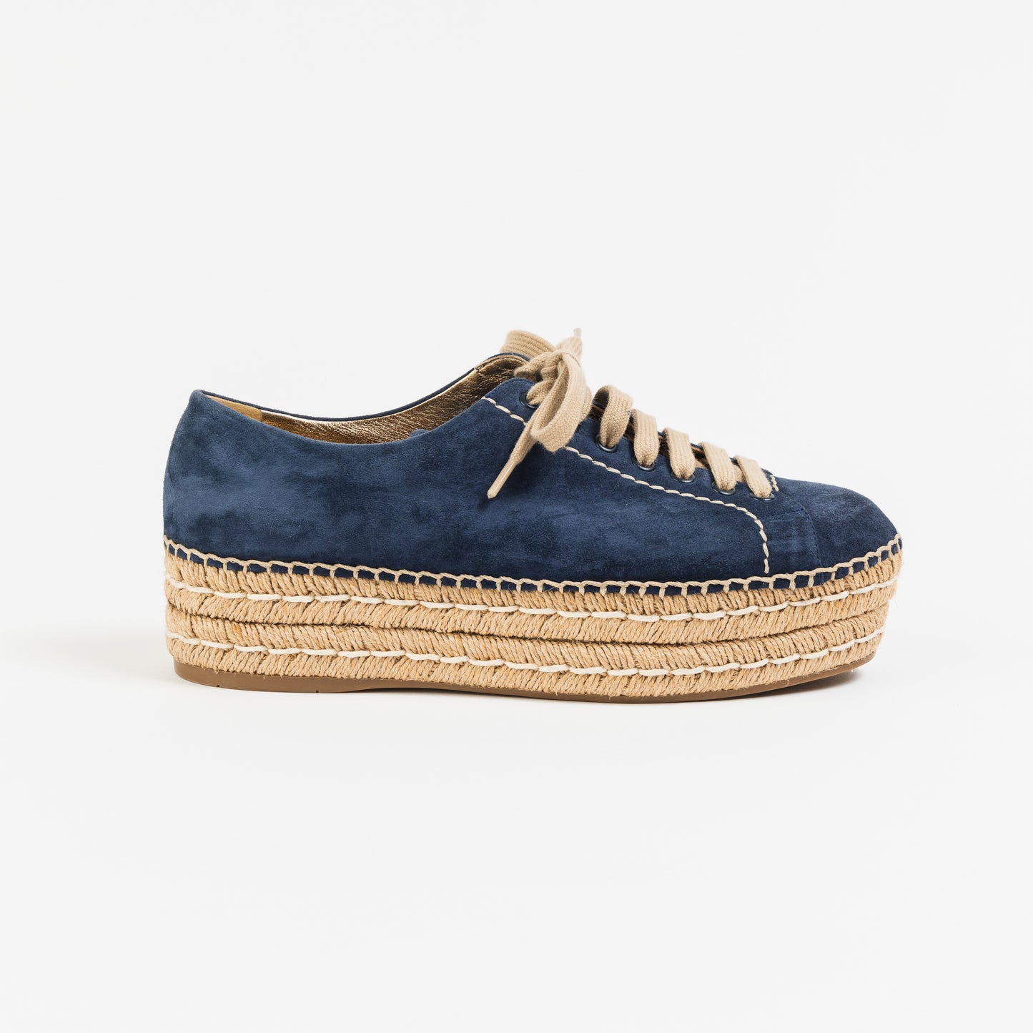 Lace-Up Suede Platform Espadrilles