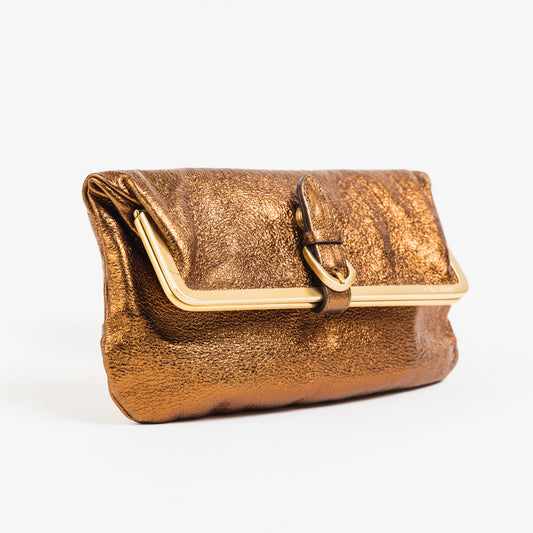 Bronze Leather Clutch