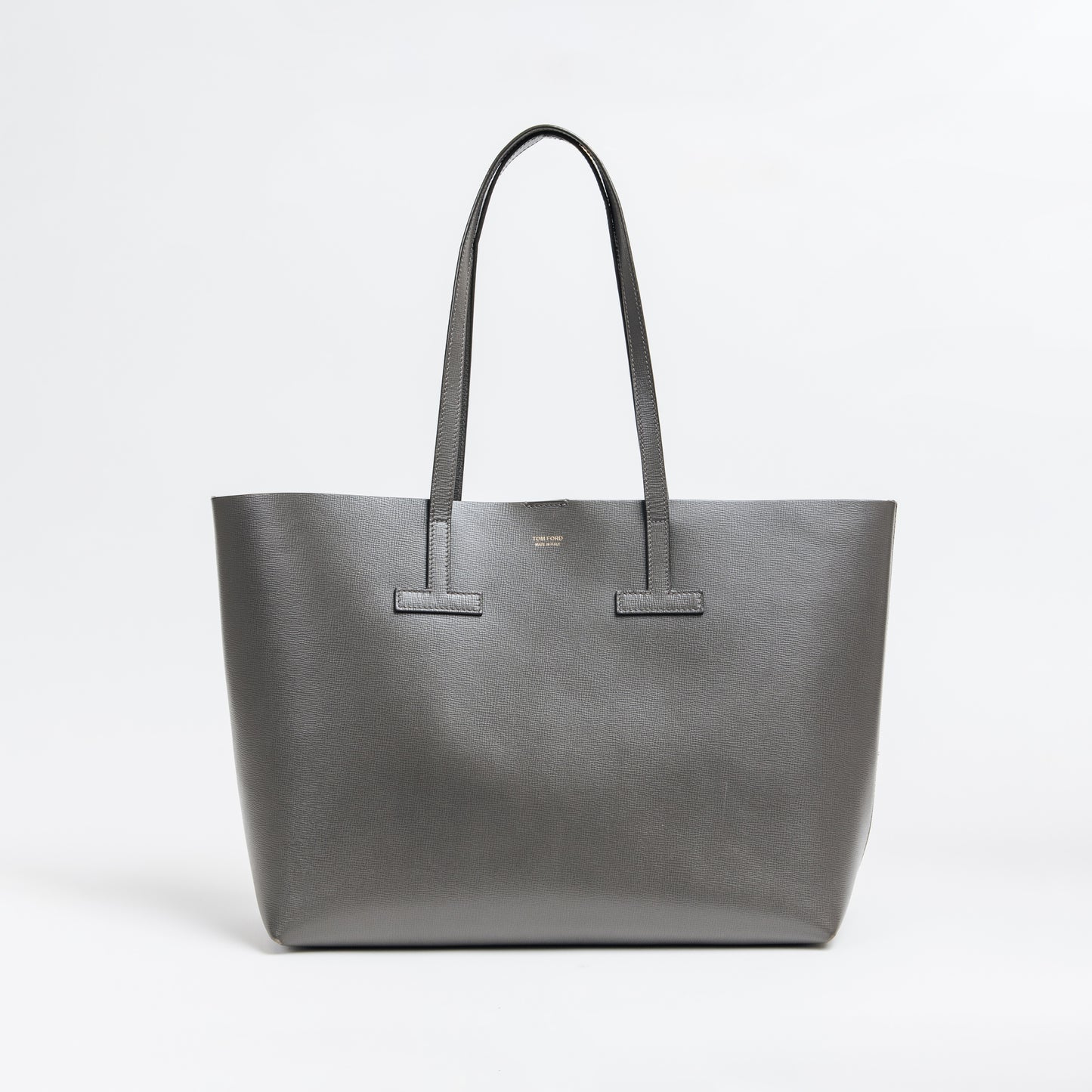 Large Grained Leather T Tote Bag