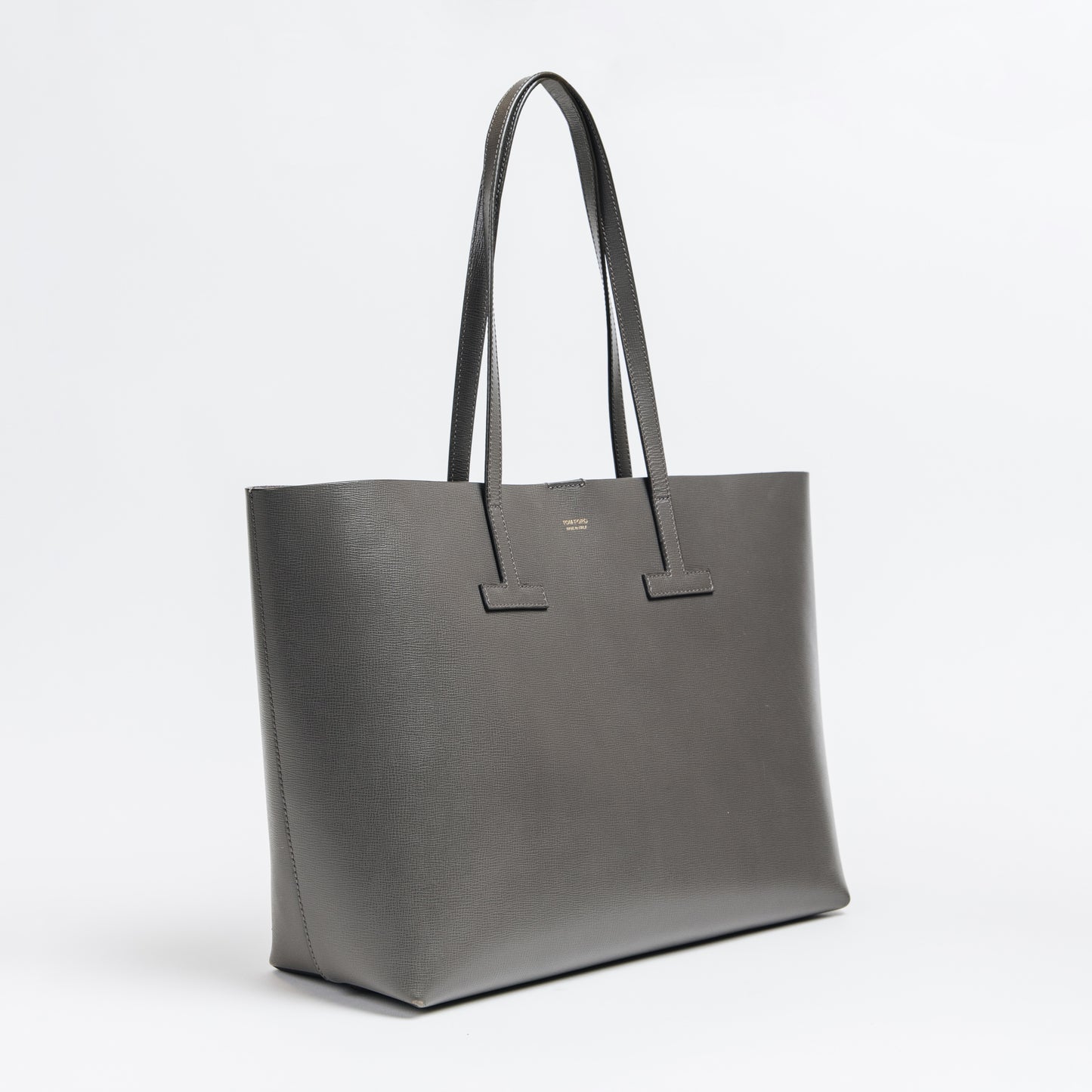 Large Grained Leather T Tote Bag