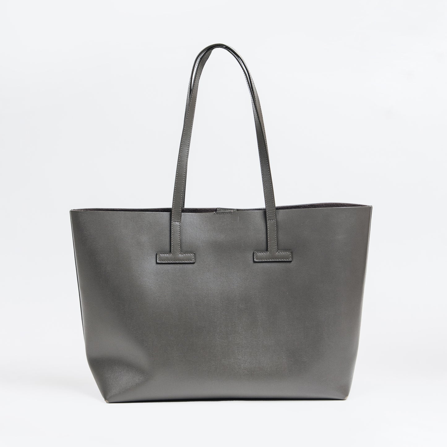 Large Grained Leather T Tote Bag