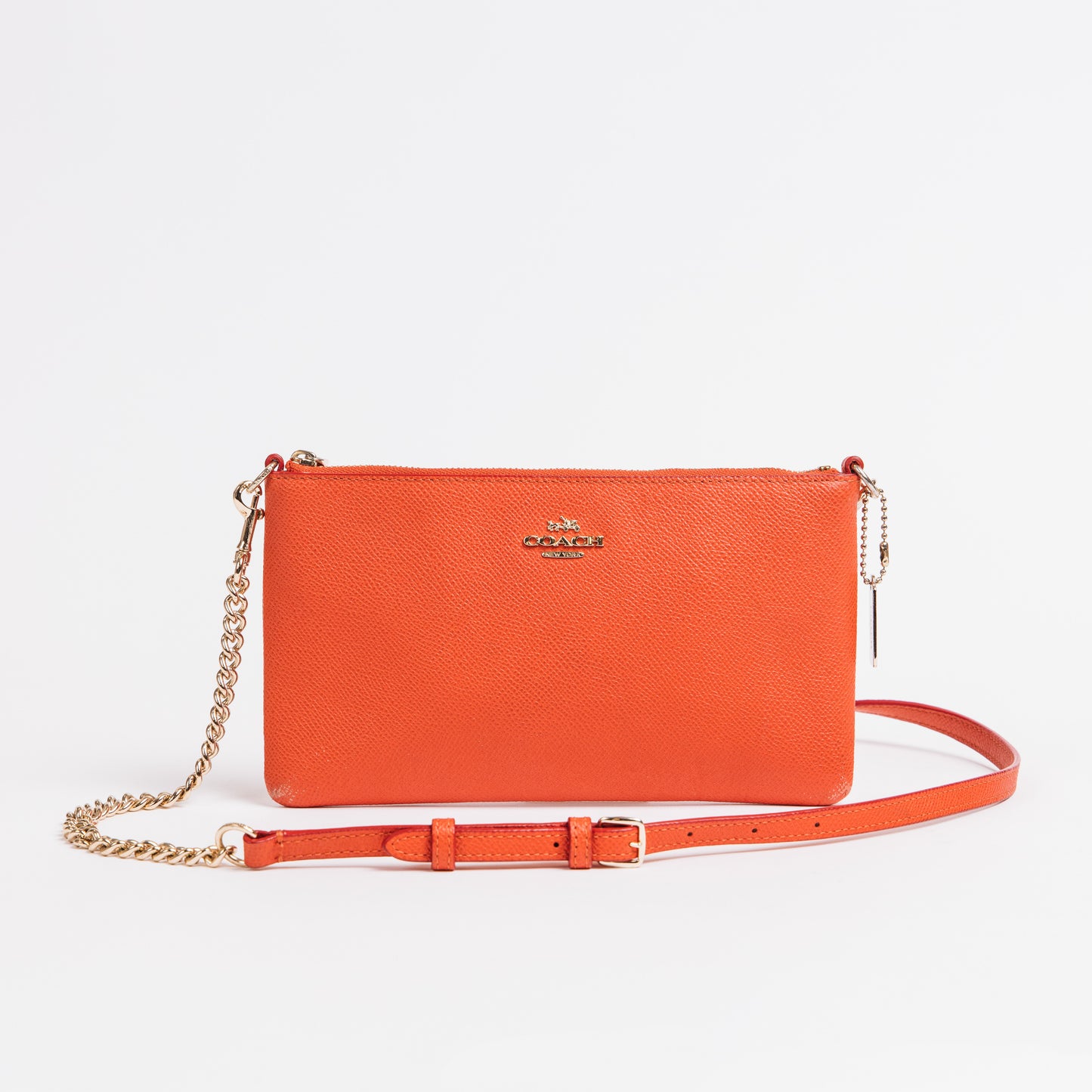 Saffiano Leather Chain Crossbody