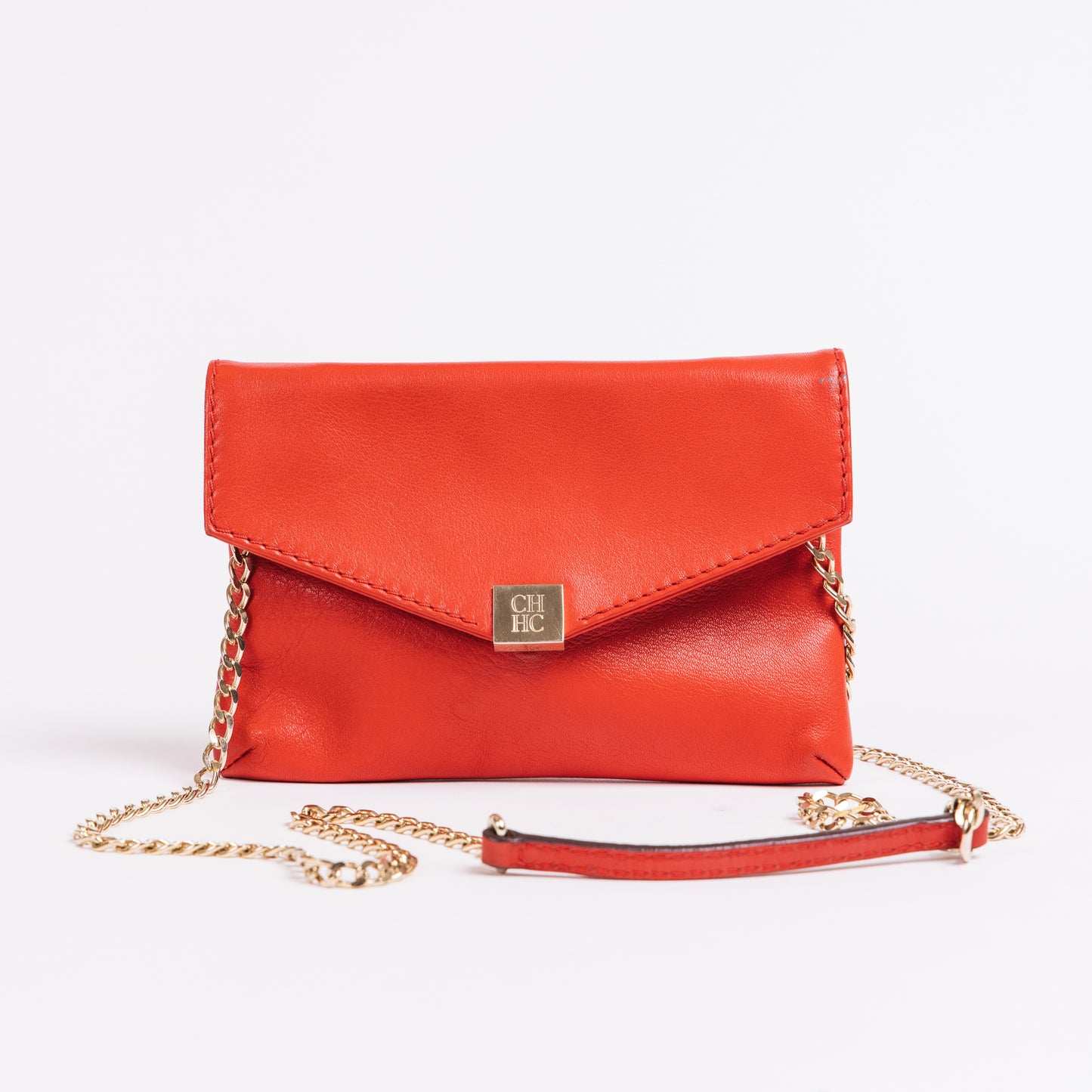 CH Red Leather Chain Bag