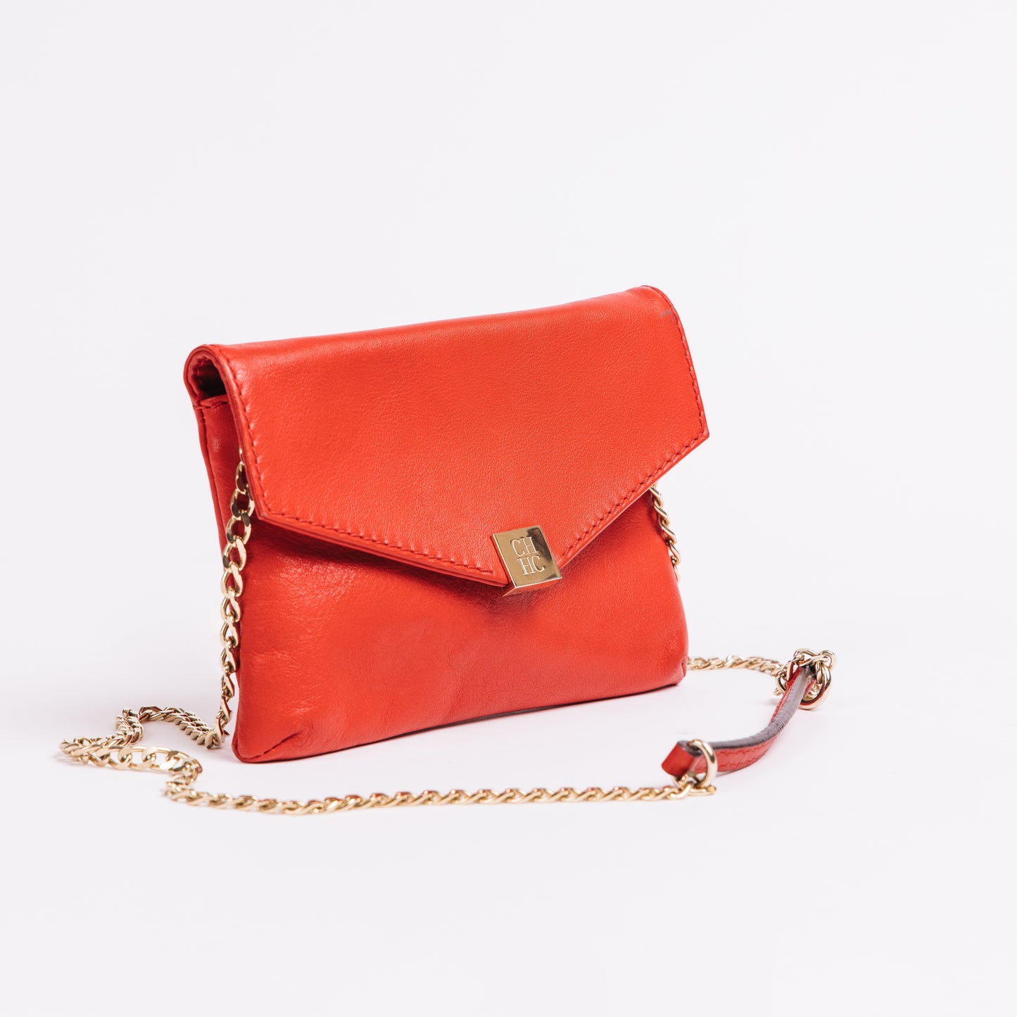 CH Red Leather Chain Bag