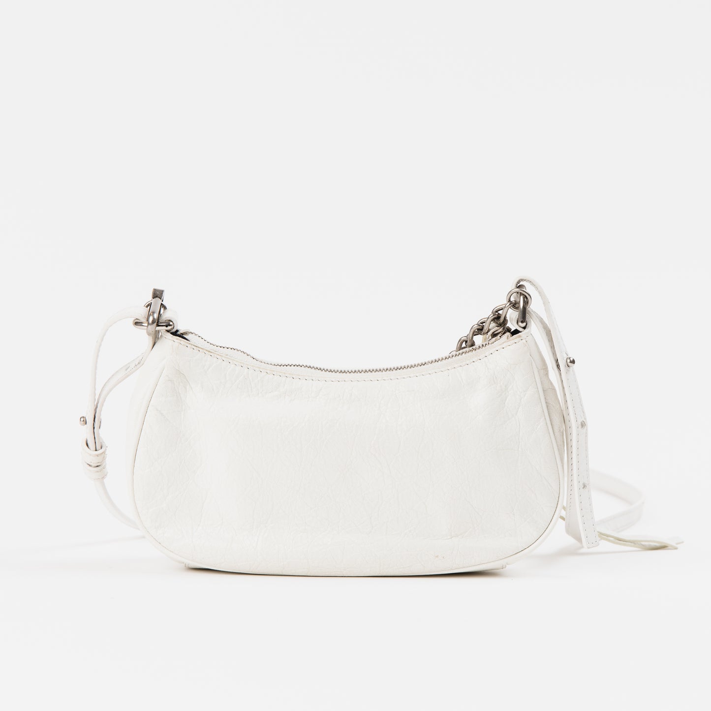 NEW! White Le Cagole Chain/Leather Bag