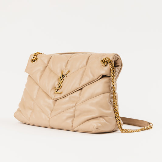 Beige Medium Puffer LouLou Bag