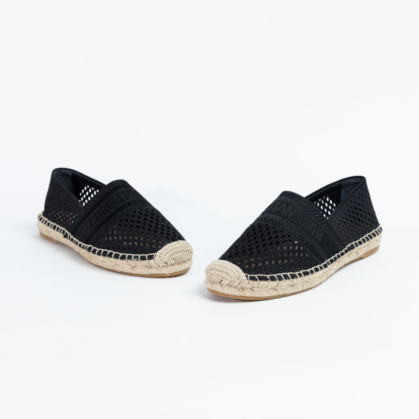 Black Fabric Granville Embroidery Espadrille Flats