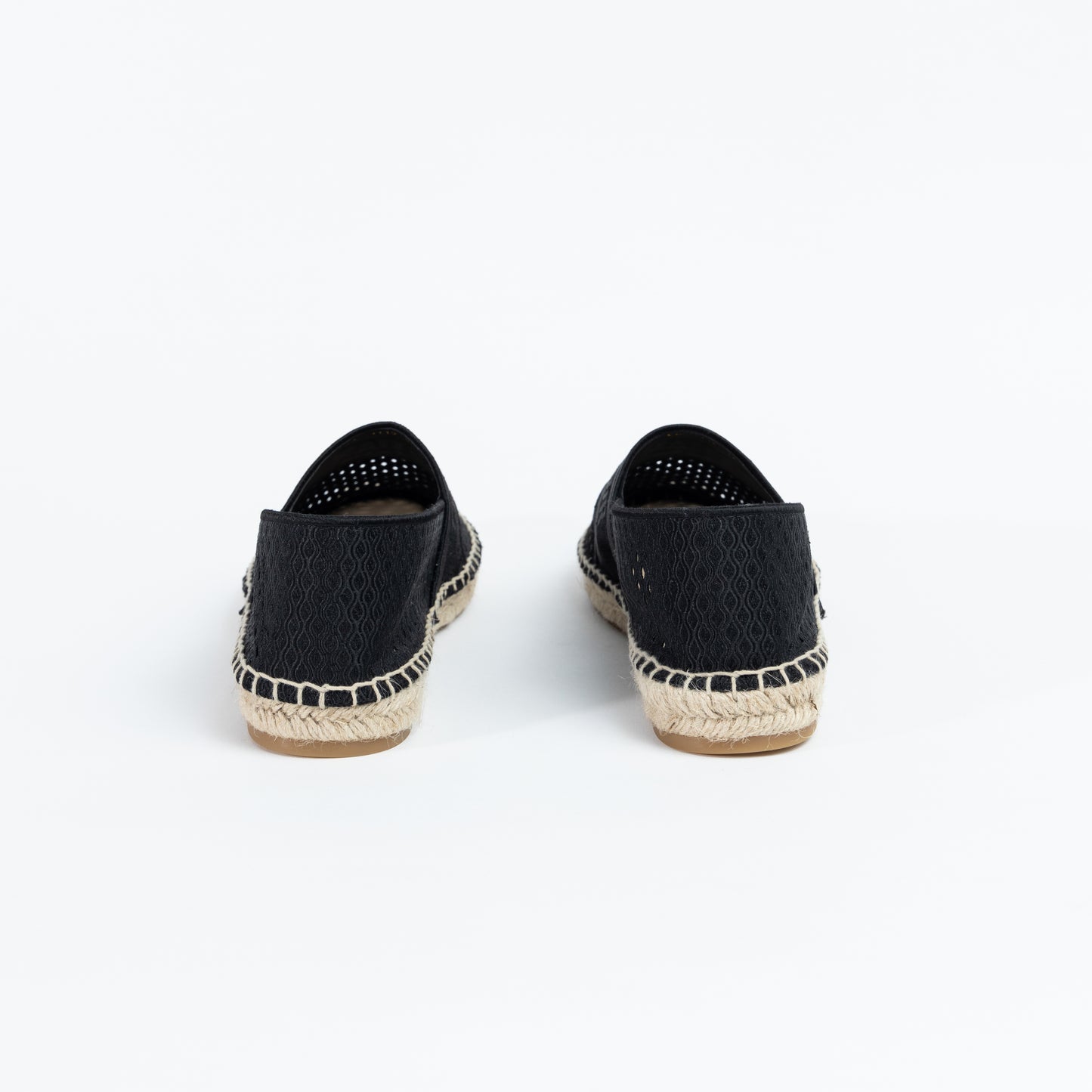 Black Fabric Granville Embroidery Espadrille Flats