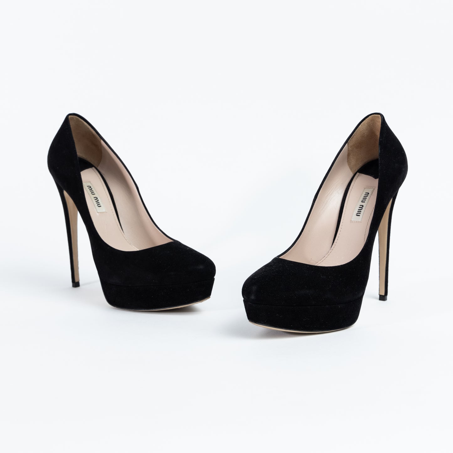 Black Suede Platform Pumps