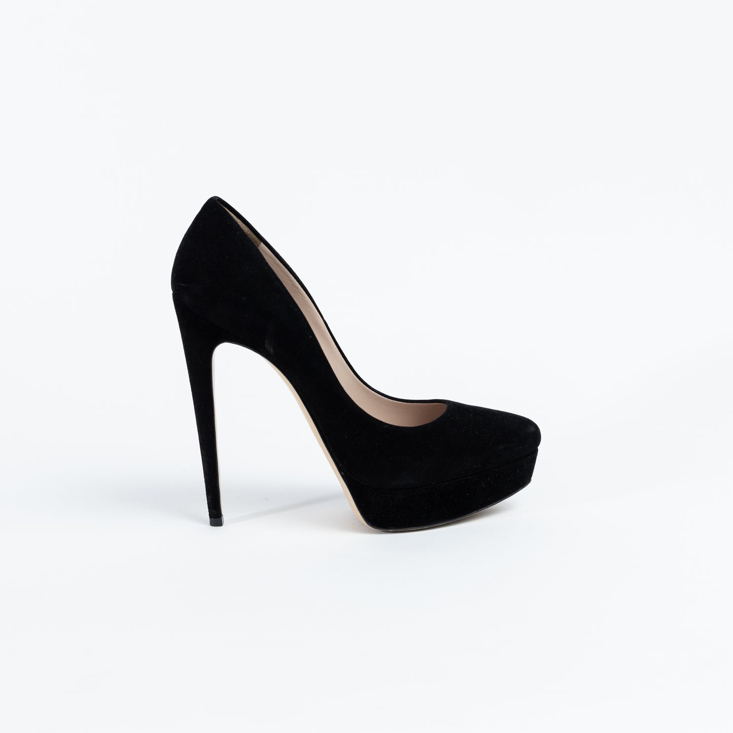 Black Suede Platform Pumps