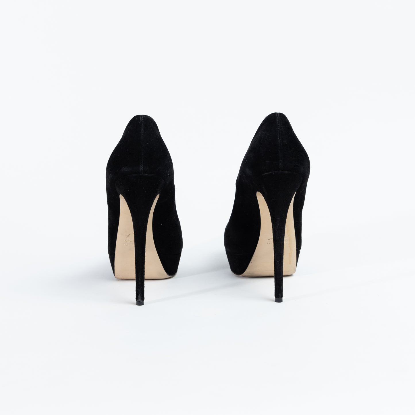 Black Suede Platform Pumps