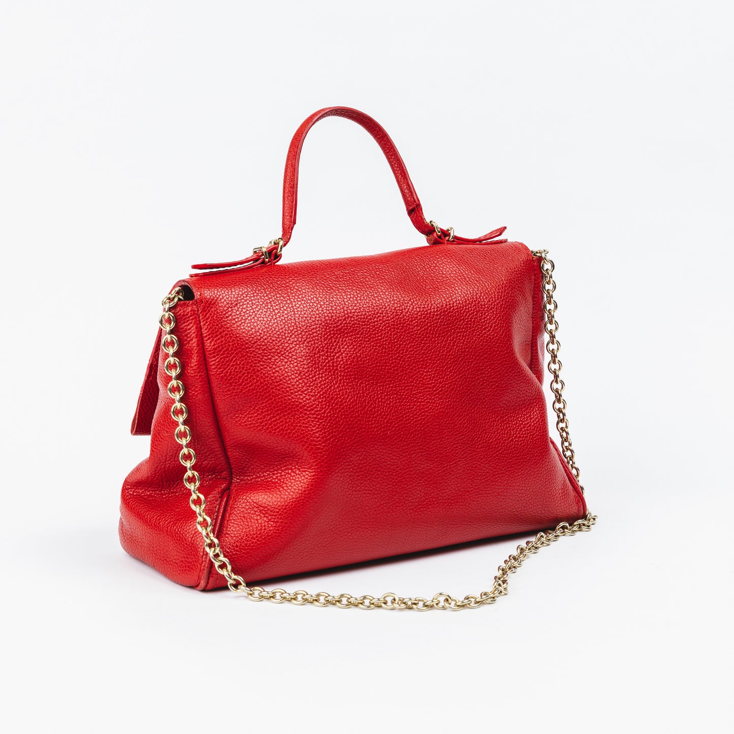 Red Leather Chain Bag