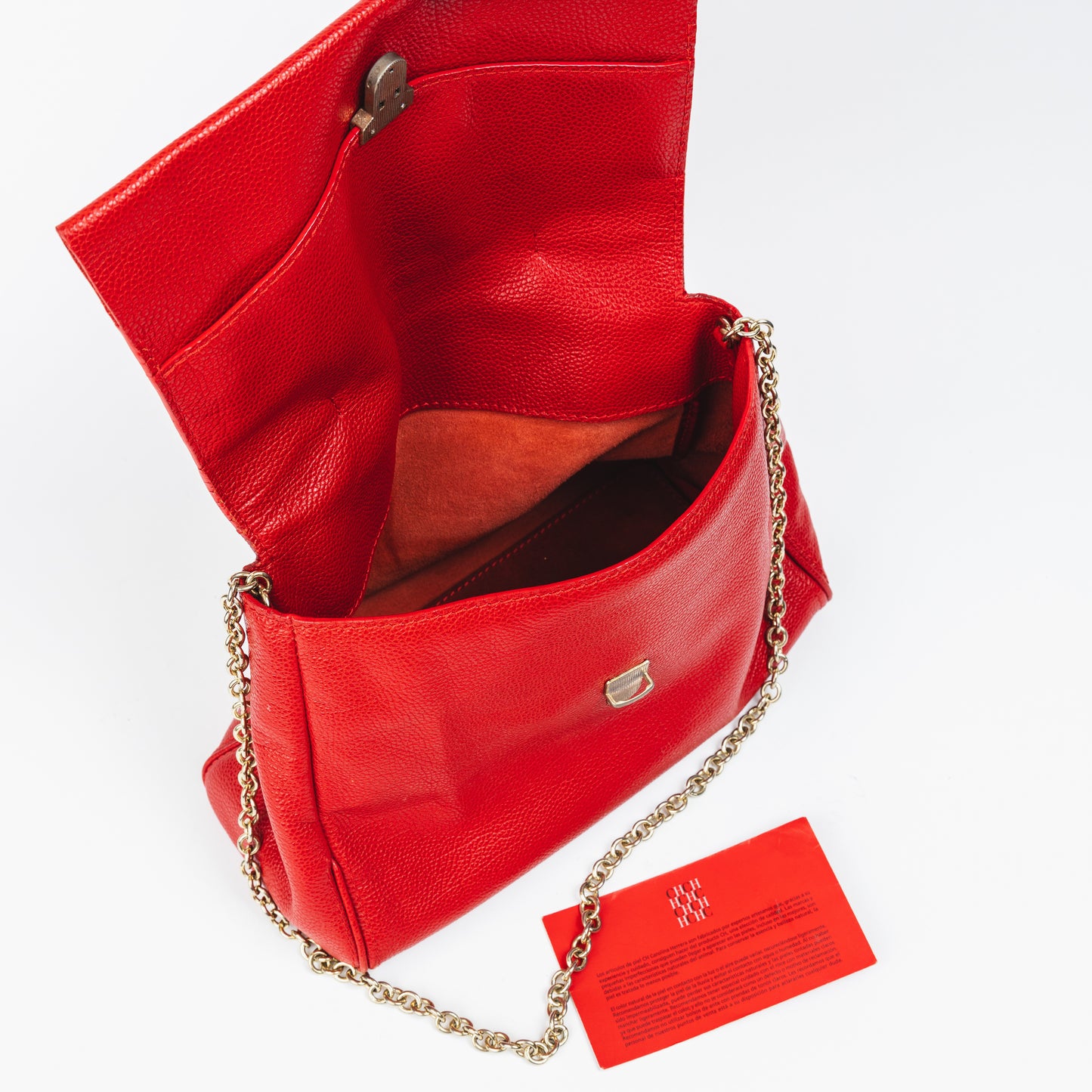 Red Leather Chain Bag