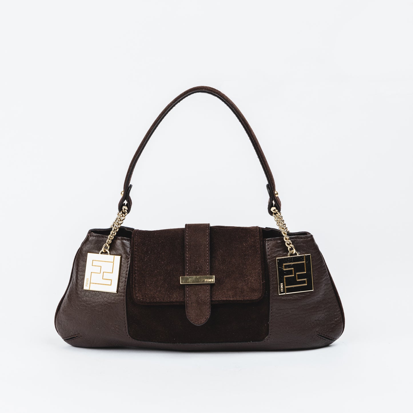 Brown Suede and Leather Bag