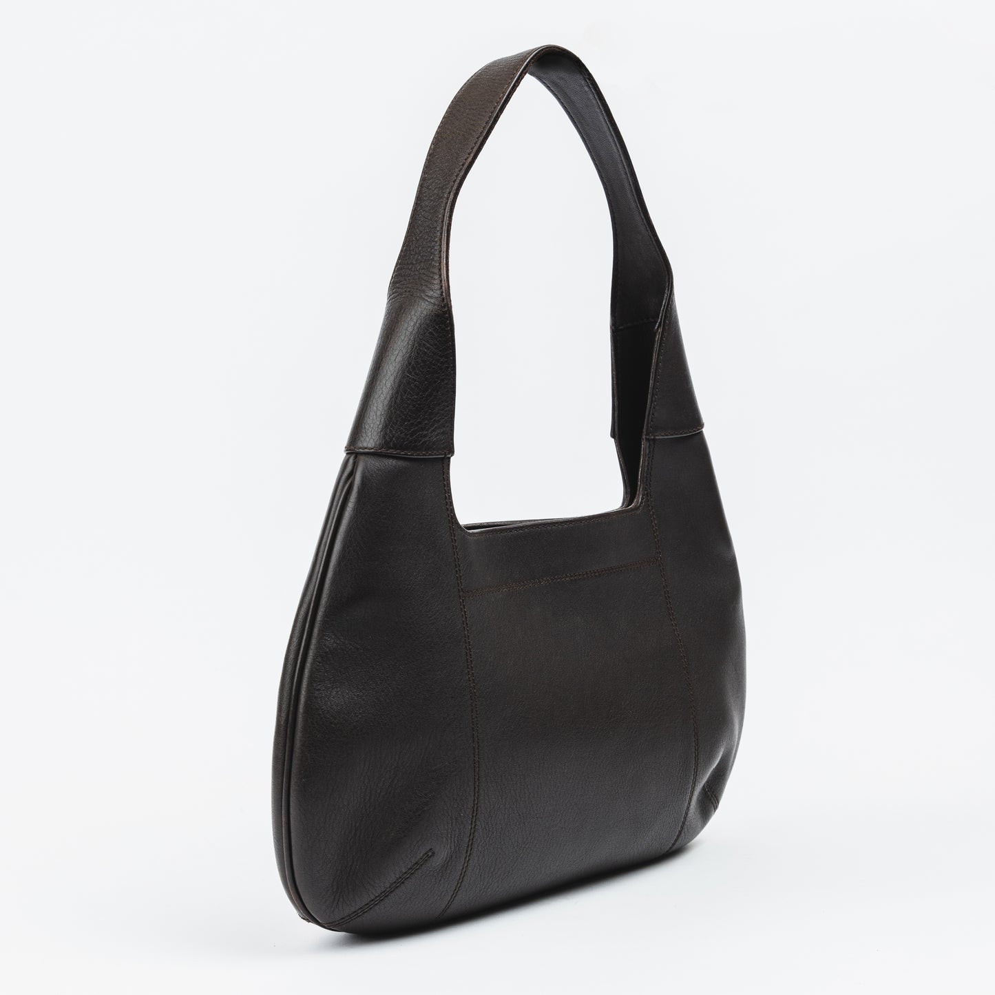 Dark Brown Leather Hobo Bag