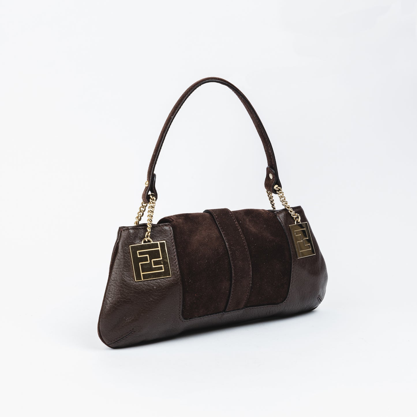 Brown Suede and Leather Bag