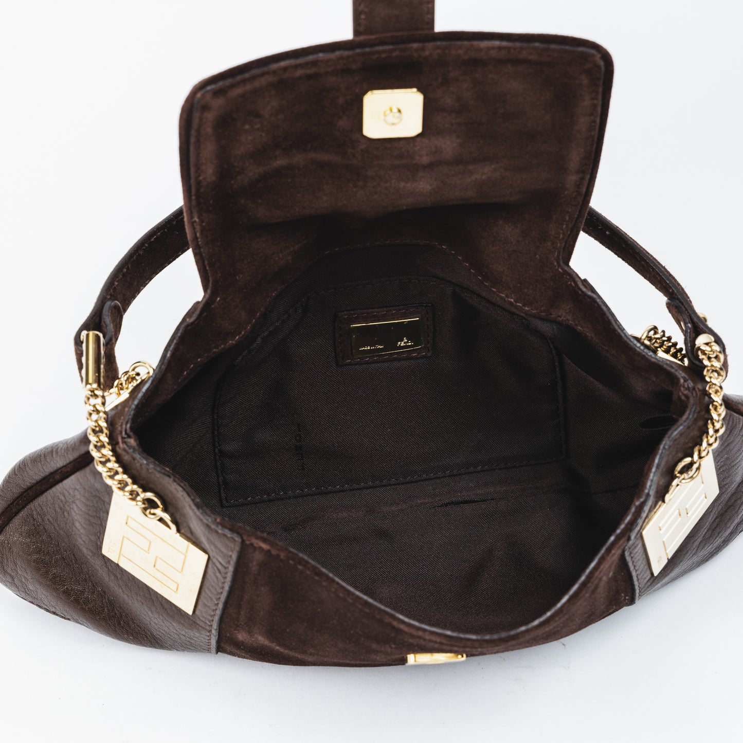 Brown Suede and Leather Bag