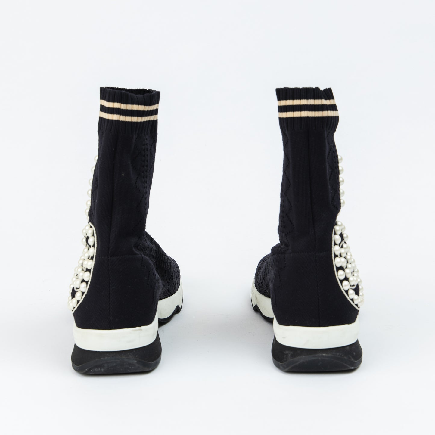 Pearl Embellished Sock Booties