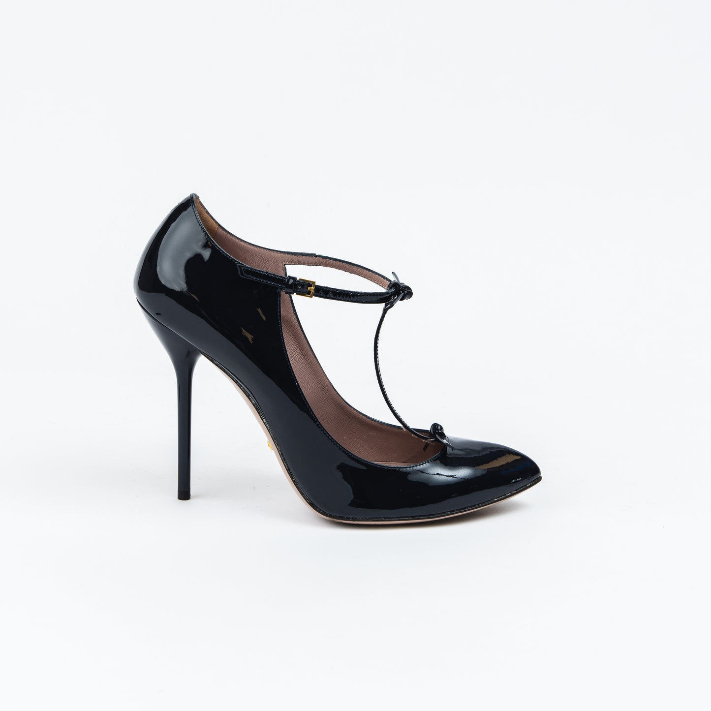 Patent Leather T Strap Pumps