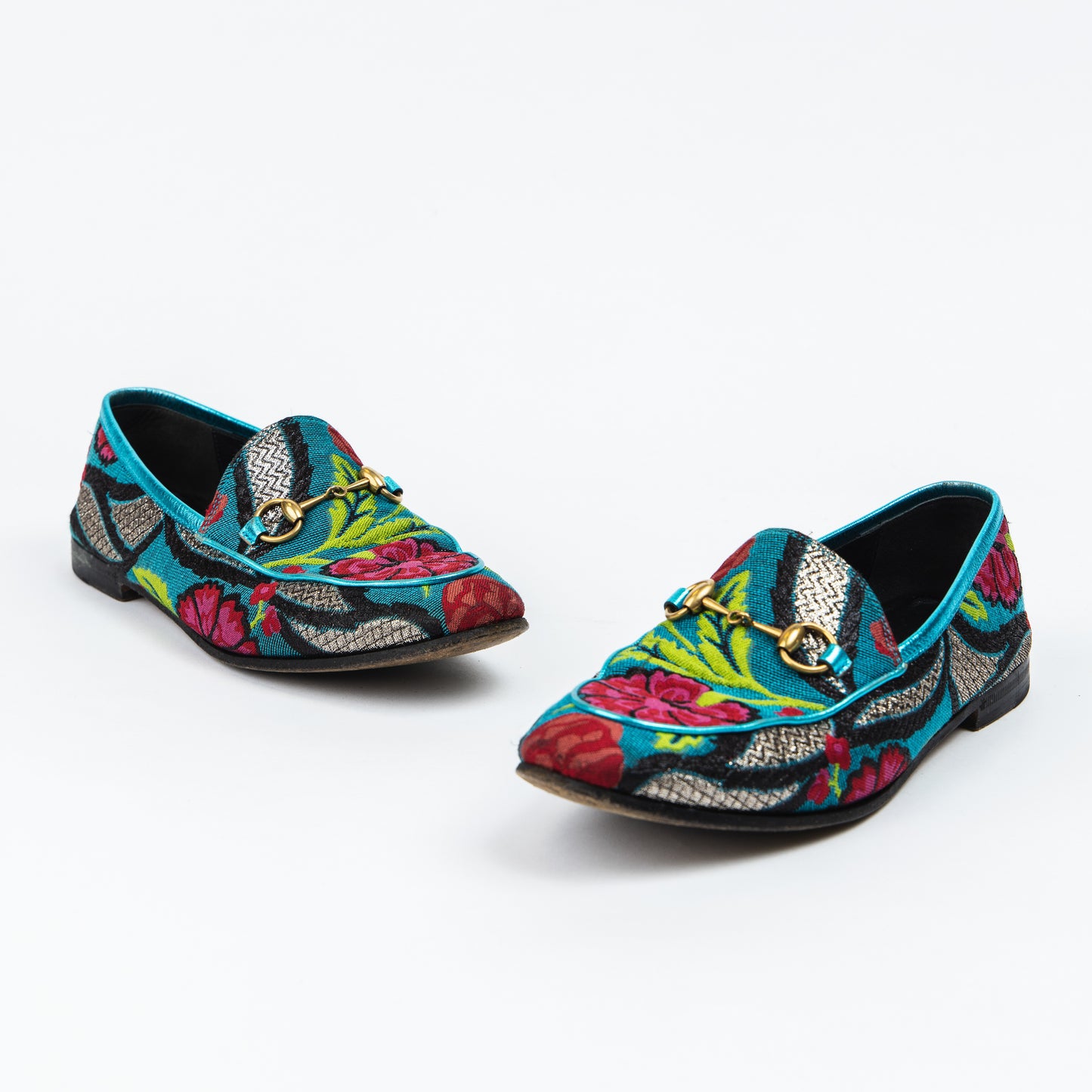 Turquoise Floral Loafers