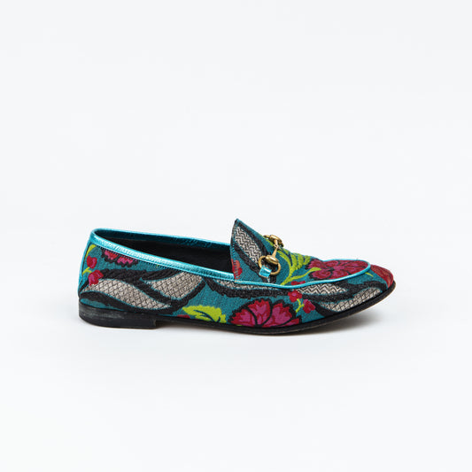 Turquoise Floral Loafers