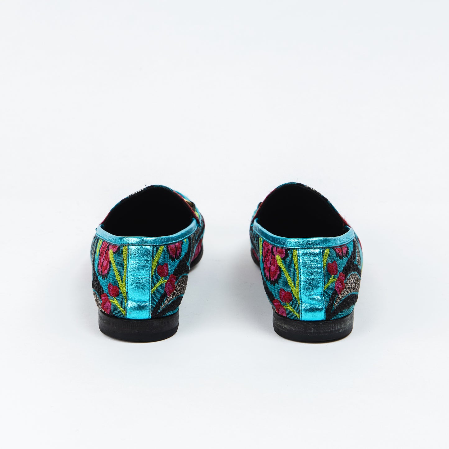 Turquoise Floral Loafers