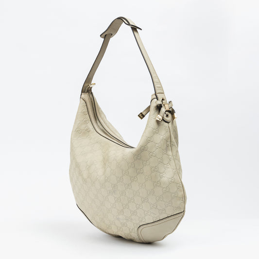 White Leather Hobo Bag