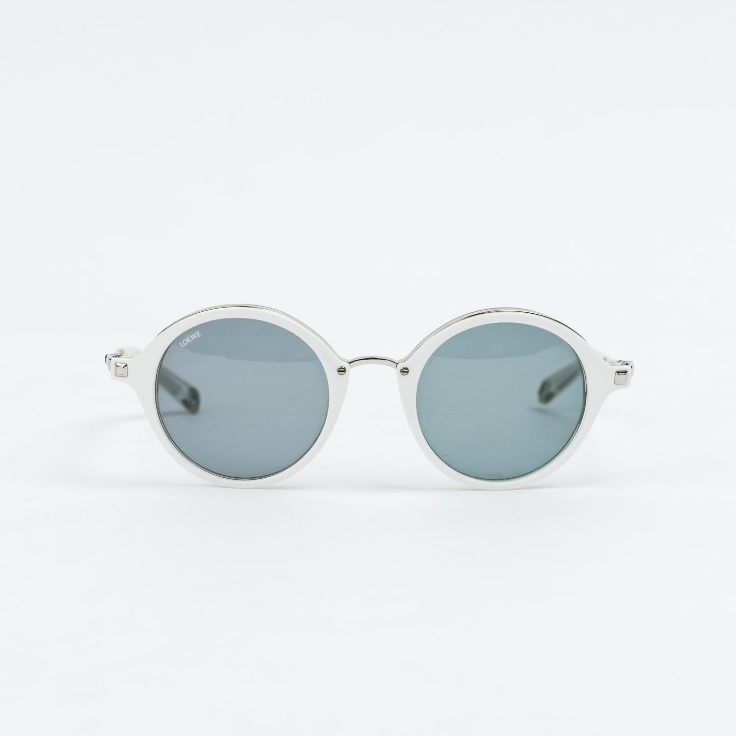 Round White Frame Sunglasses