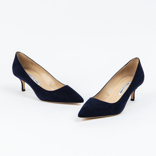 SIN USO! Blue Suede Low Heel Pumps