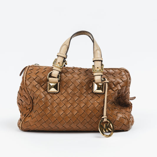 Brown Interlaced Leather Bag