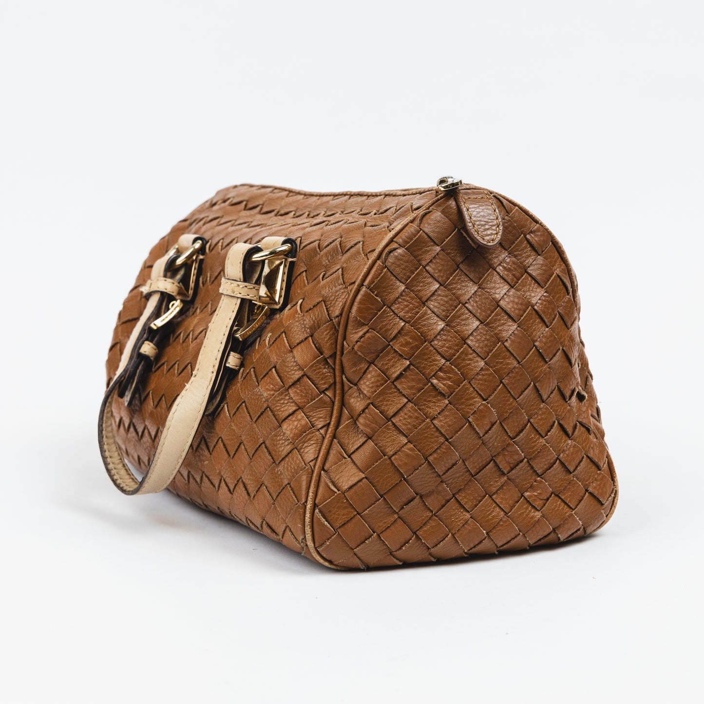 Brown Interlaced Leather Bag