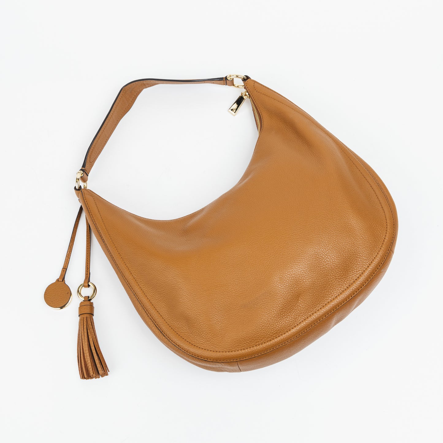 Camel Leather Hobo Bag