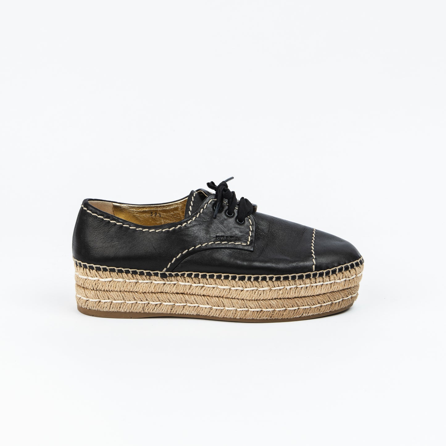 Black Leather Espadrille Sneakers